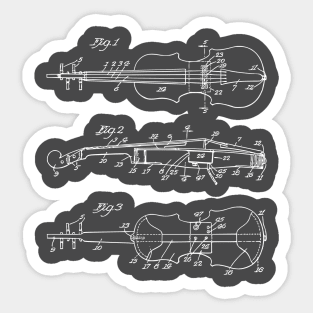 Violin Art Patent Print 1933 Sticker